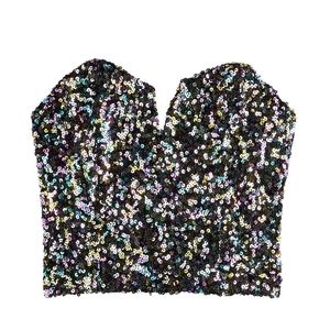 Sequin Bustier Strapless Top